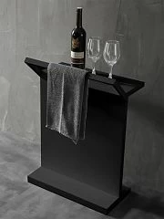 Столик для ванной комнаты ABBER Stein AS1637MB с полотенцедержателем, черный матовый