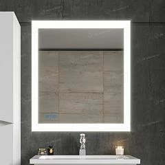 Зеркало Бриклаер Вега/Мальта 75 c Led подсветкой, инфракрасный выключатель, часы